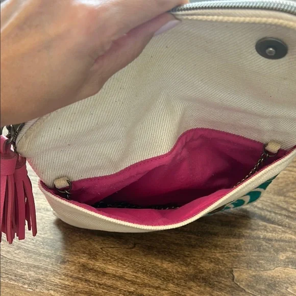 Tropical Leaf Print Chain Strap Bag - Picture 4 of 5